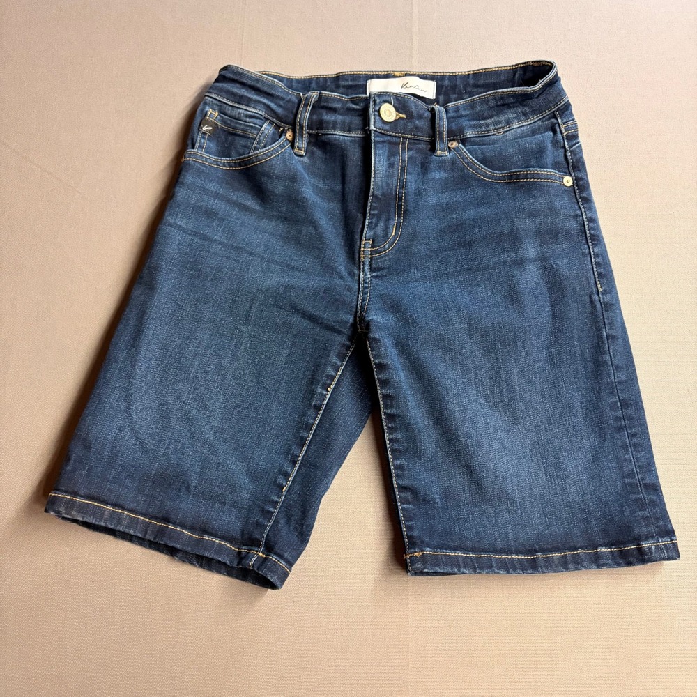 KanCan Womens Bermuda Denim Shorts Size M Dark Wash Stretch Jean Shorts KC8614D